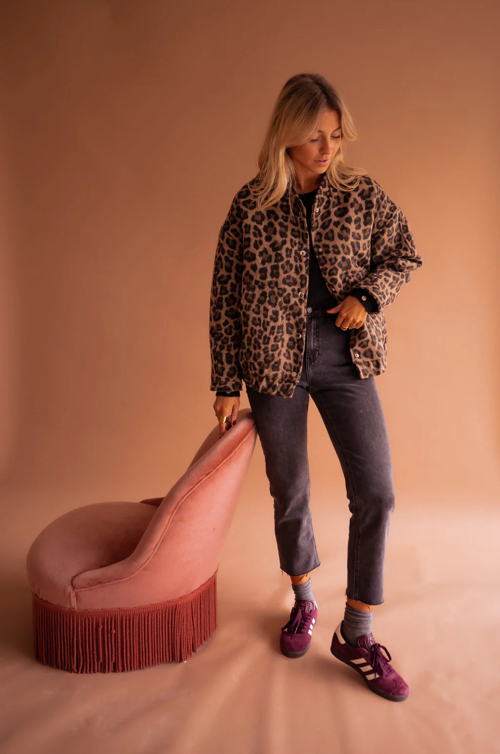 Charlene | Damen Winter Leopard Print Jacke