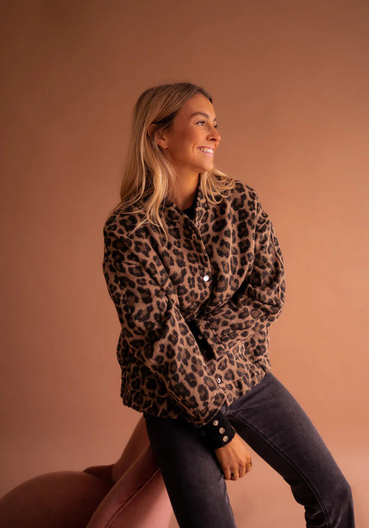 Charlene | Damen Winter Leopard Print Jacke