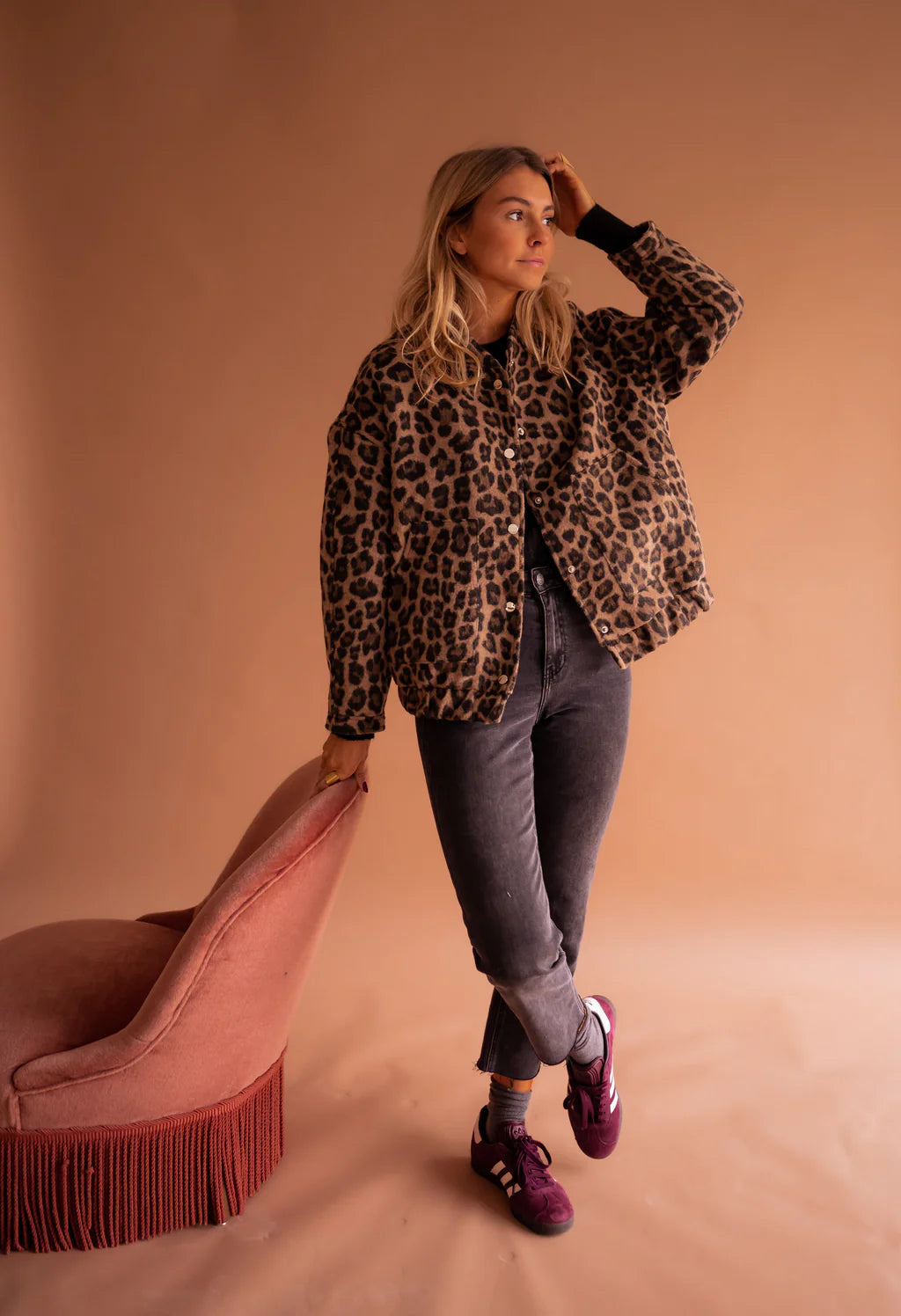 Charlene | Damen Winter Leopard Print Jacke