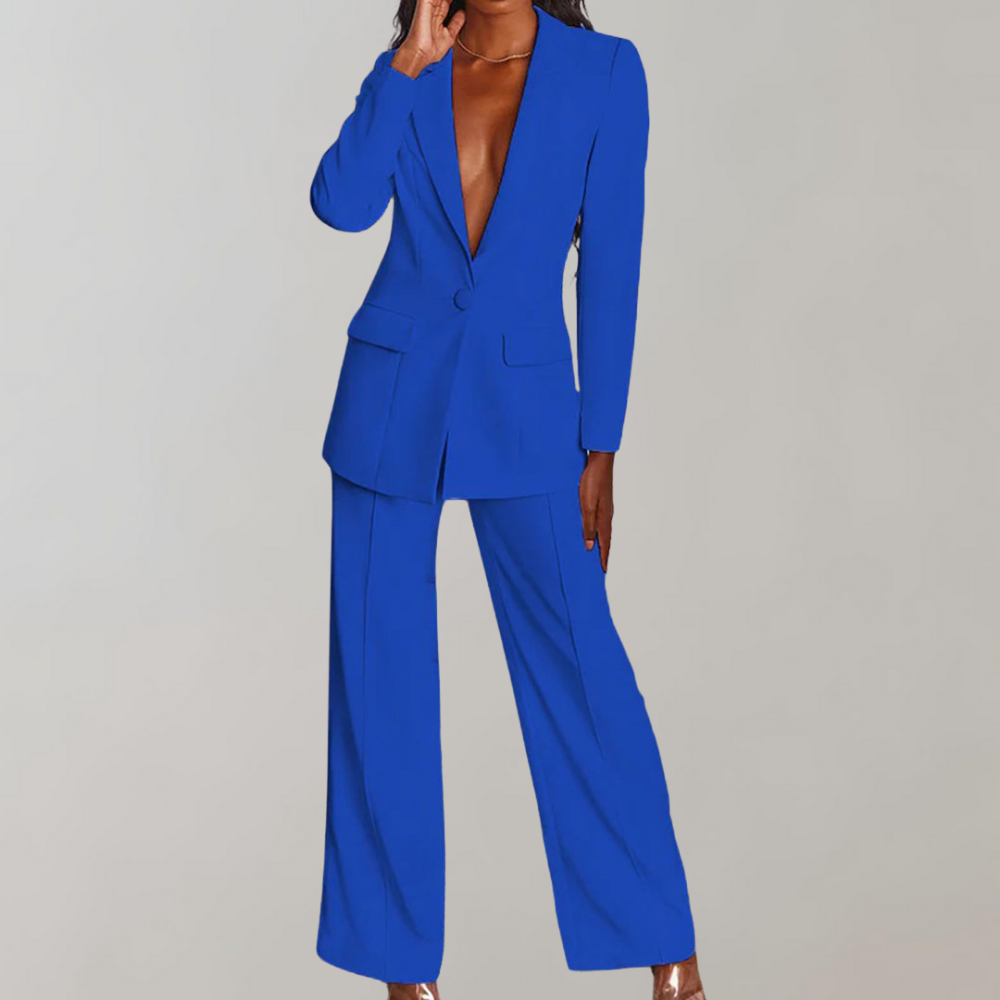 Lara | Damen Stilvolles Blazer und Weite Hose Outfit