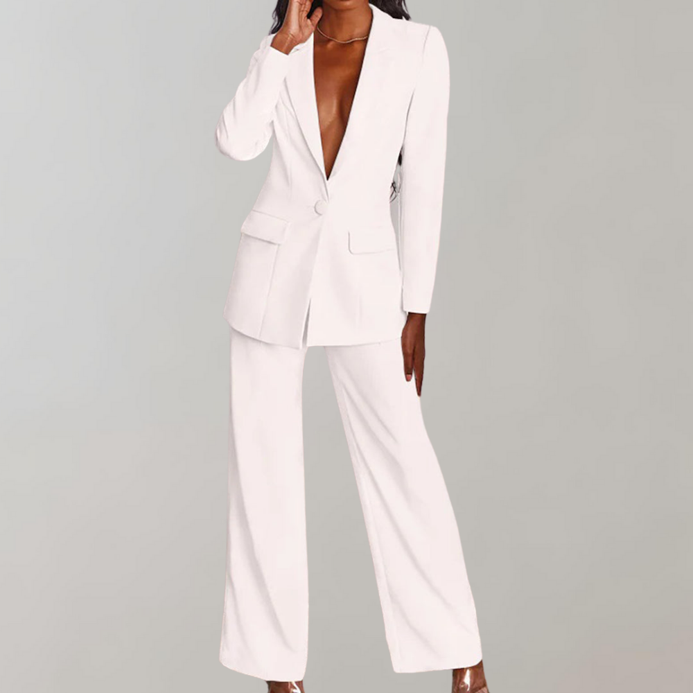 Lara | Damen Stilvolles Blazer und Weite Hose Outfit