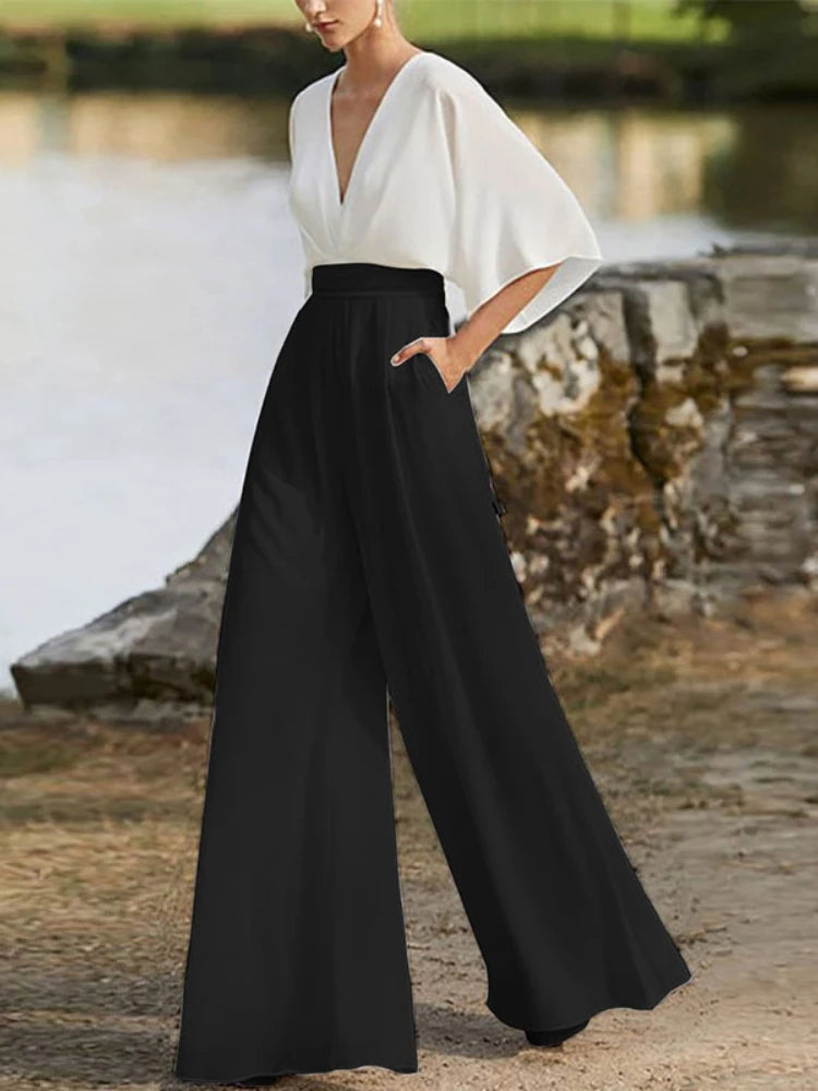 Karla | Eleganter Jumpsuit mit Drapierten Ärmeln