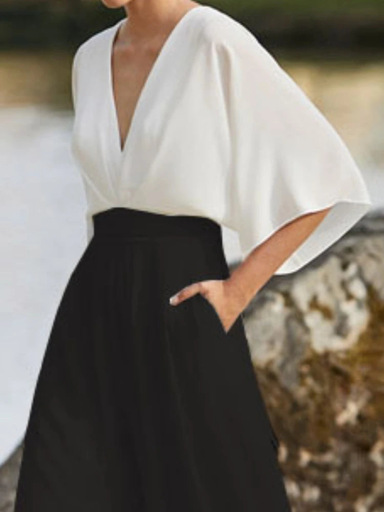 Karla | Eleganter Jumpsuit mit Drapierten Ärmeln
