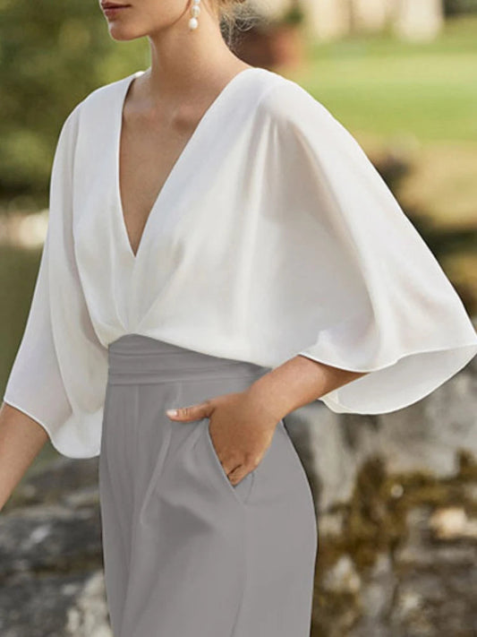 Karla | Eleganter Jumpsuit mit Drapierten Ärmeln