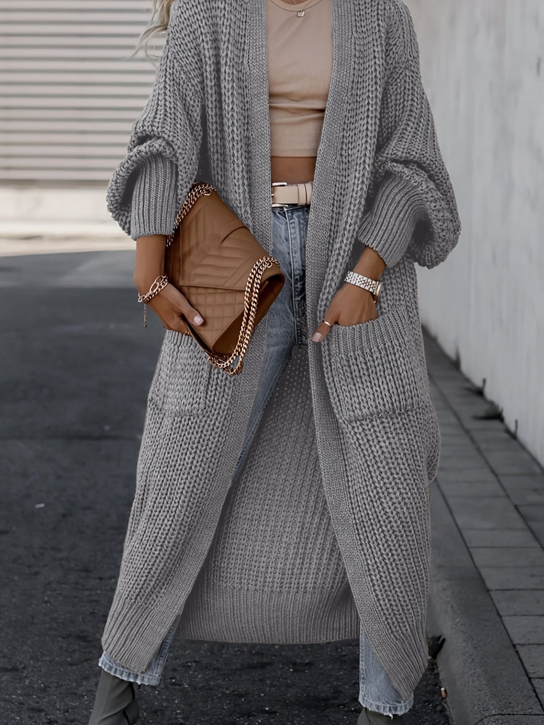 Lena | Damen Winter-Strickcardigan in Langform