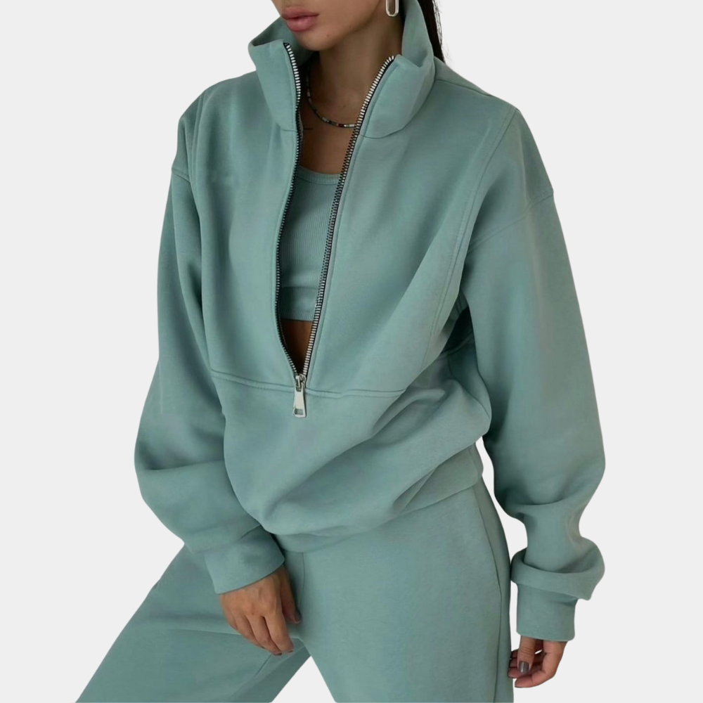 Kirsten | Damen Oversized Trainingsanzug mit Halbreißverschluss