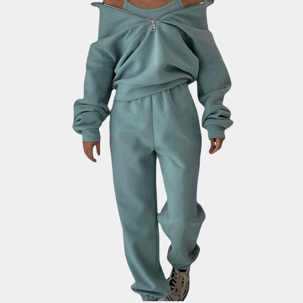 Kirsten | Damen Oversized Trainingsanzug mit Halbreißverschluss
