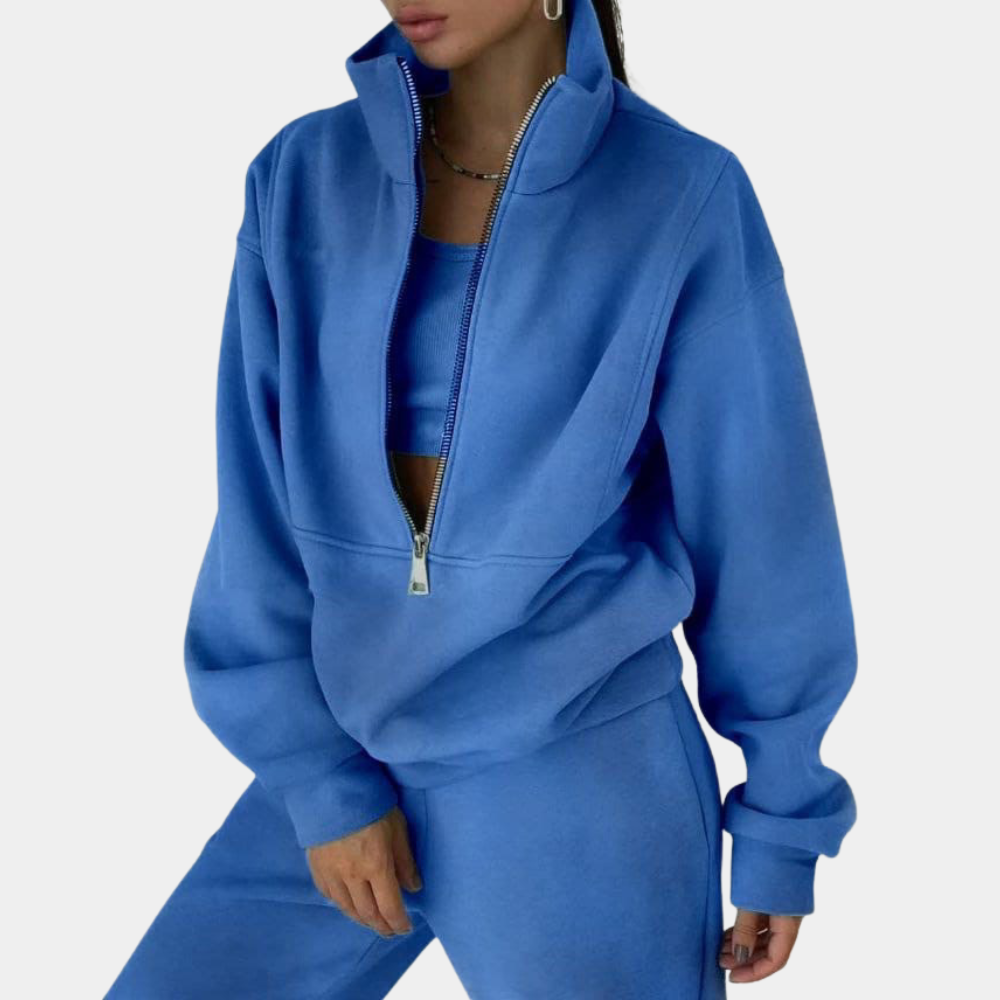 Kirsten | Damen Oversized Trainingsanzug mit Halbreißverschluss