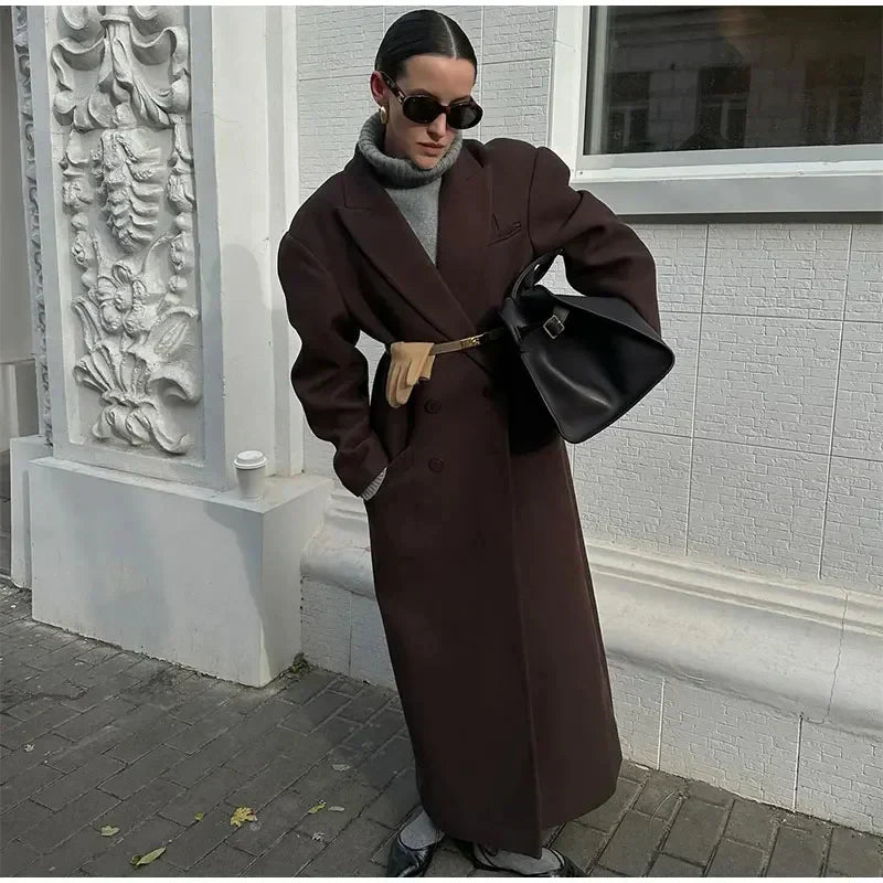 Verena | Damen Winter Zweireihiger Trenchcoat