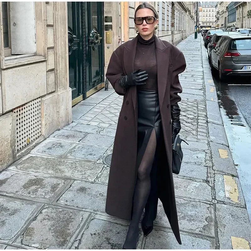 Verena | Damen Winter Zweireihiger Trenchcoat