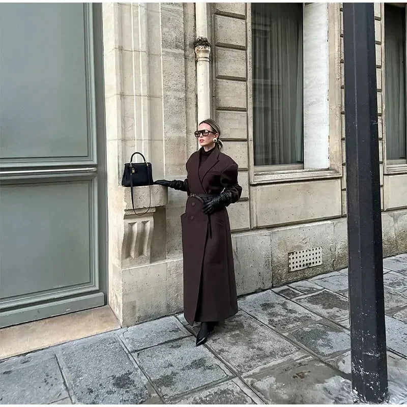 Verena | Damen Winter Zweireihiger Trenchcoat