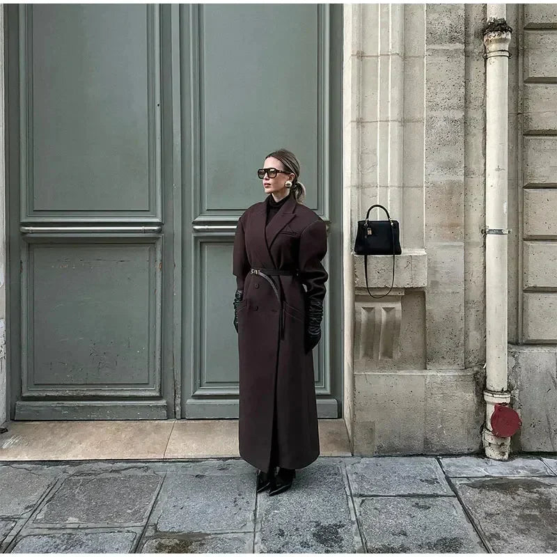 Verena | Damen Winter Zweireihiger Trenchcoat