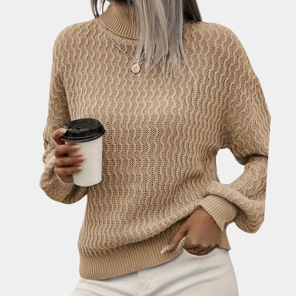 Hanna | Damen Zopfmuster Rollkragenpullover