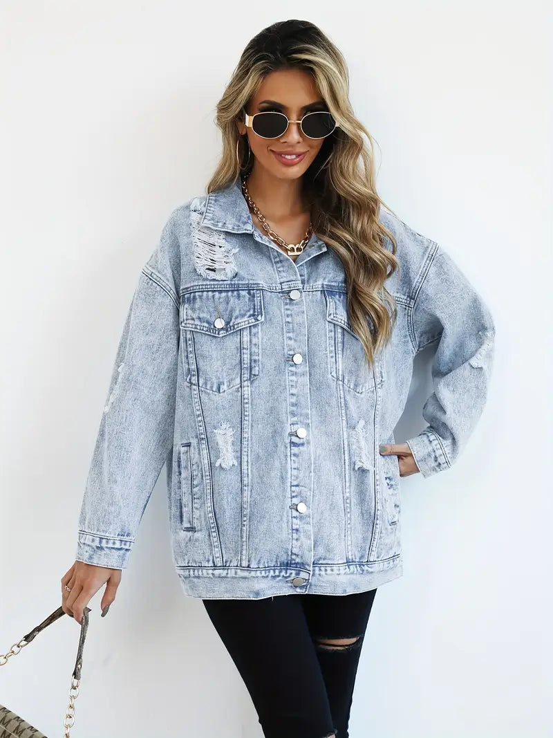 Natascha | Damen Winter-Jeansjacke im Relaxed Fit