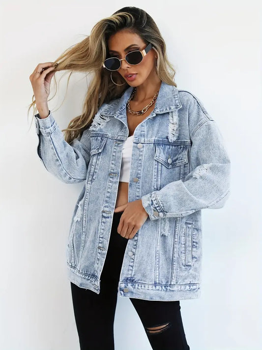 Natascha | Damen Winter-Jeansjacke im Relaxed Fit