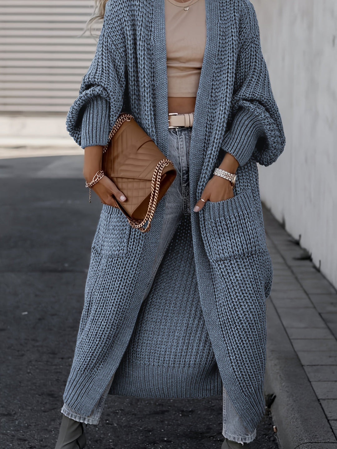 Lena | Damen Winter-Strickcardigan in Langform