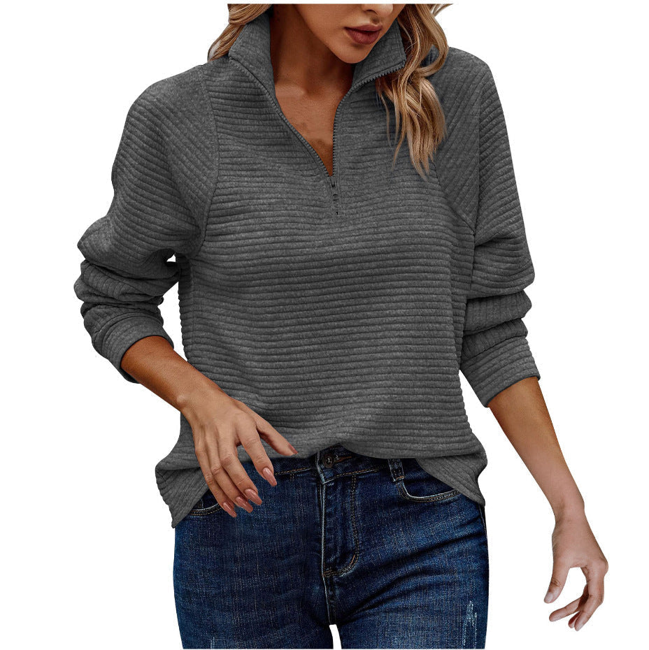 Pauline | Eleganter Damenpullover mit Reißverschluss