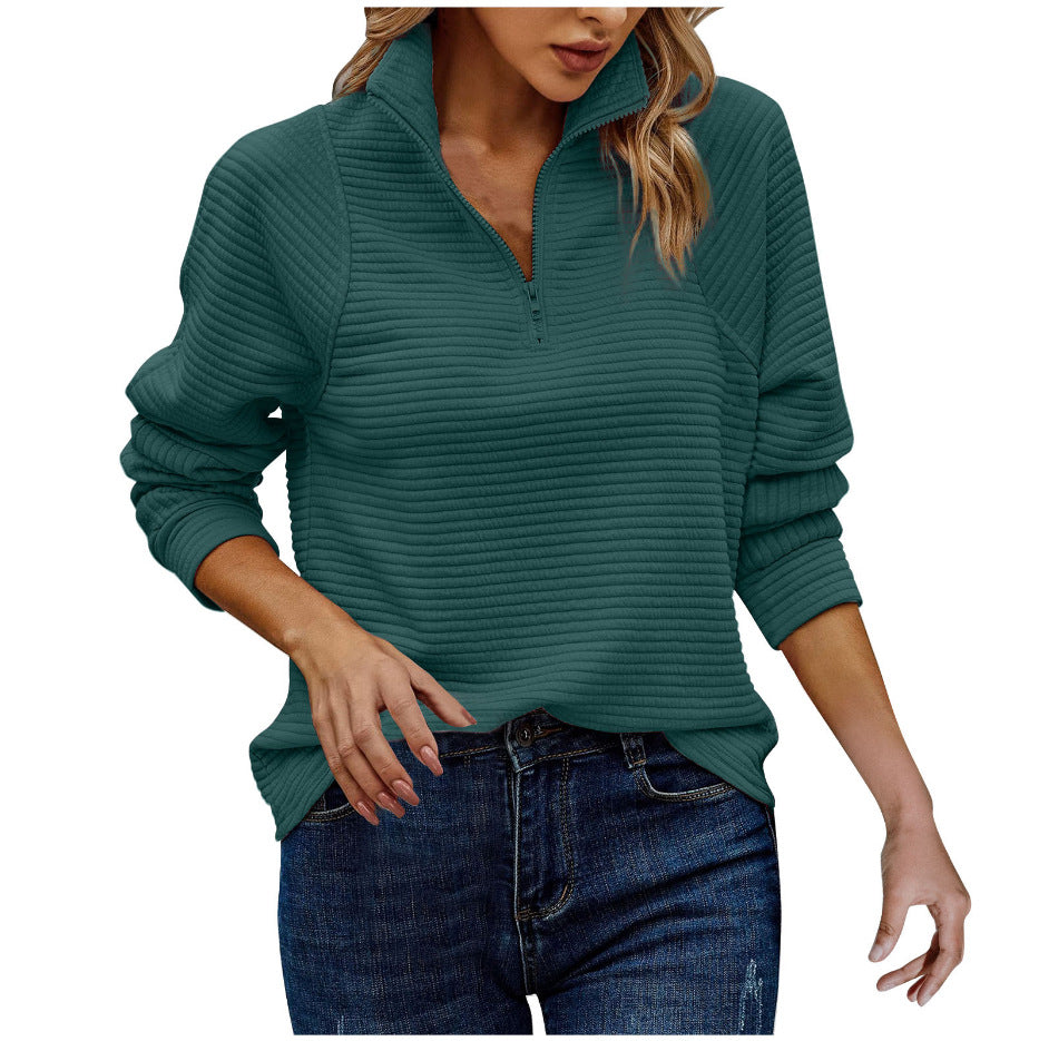 Pauline | Eleganter Damenpullover mit Reißverschluss