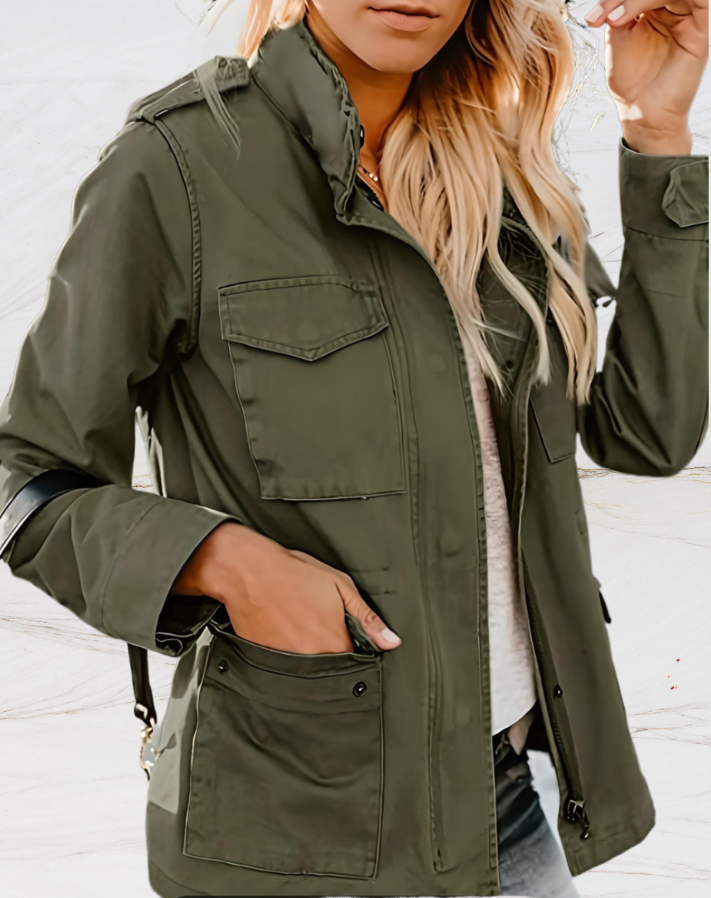 Ursula | Elegante Utility-Jacke mit Reißverschluss