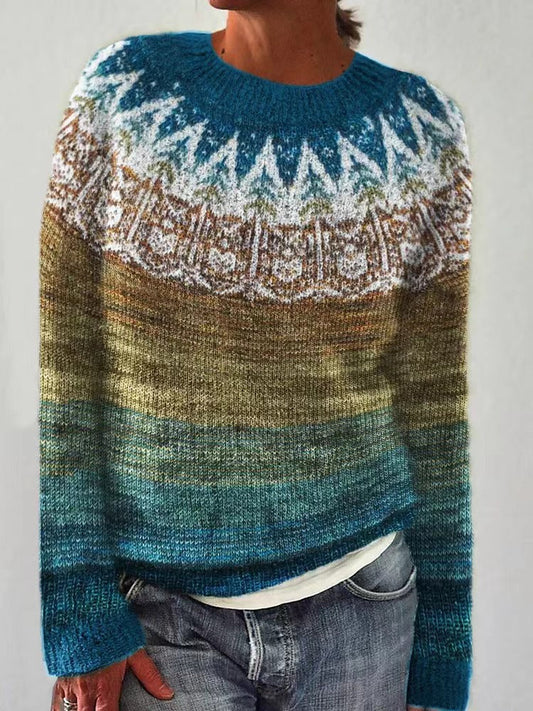 Emma | Damen Gradient Winter Strickpullover