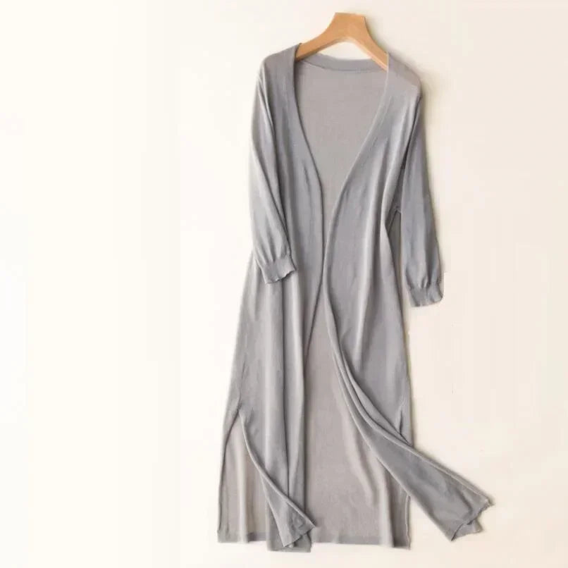 Yvonne | Stilvolle und Bequeme Lange Strickjacke