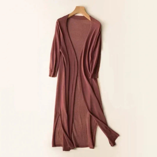 Yvonne | Stilvolle und Bequeme Lange Strickjacke