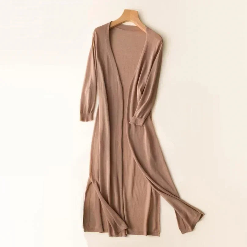 Yvonne | Stilvolle und Bequeme Lange Strickjacke