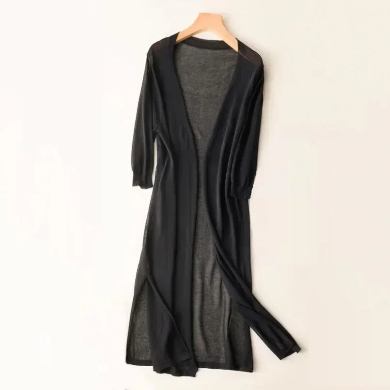 Yvonne | Stilvolle und Bequeme Lange Strickjacke