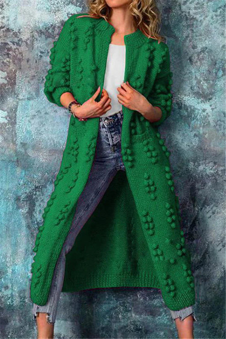 Emilia | Damen Chunky Strick Cardigan mit Knopf-Details