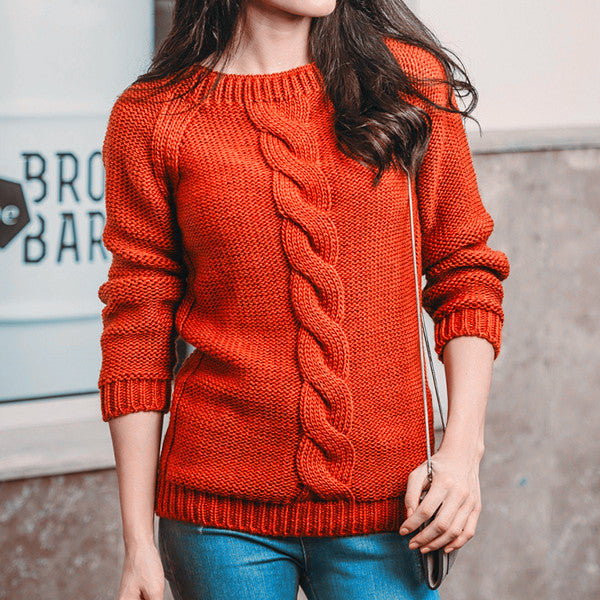 Eva | Damen Winter Zopfmusterpullover