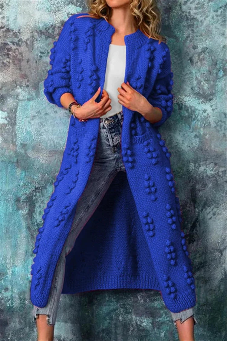 Emilia | Damen Chunky Strick Cardigan mit Knopf-Details