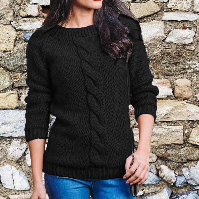 Eva | Damen Winter Zopfmusterpullover