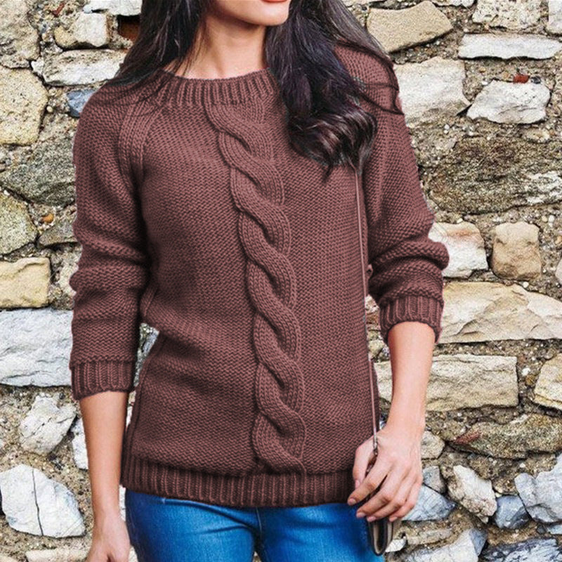 Eva | Damen Winter Zopfmusterpullover