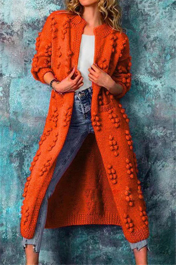 Emilia | Damen Chunky Strick Cardigan mit Knopf-Details