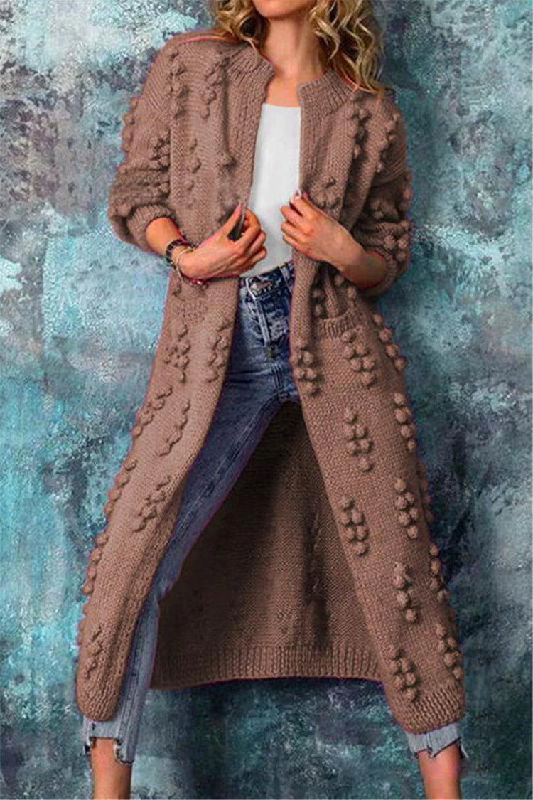 Emilia | Damen Chunky Strick Cardigan mit Knopf-Details