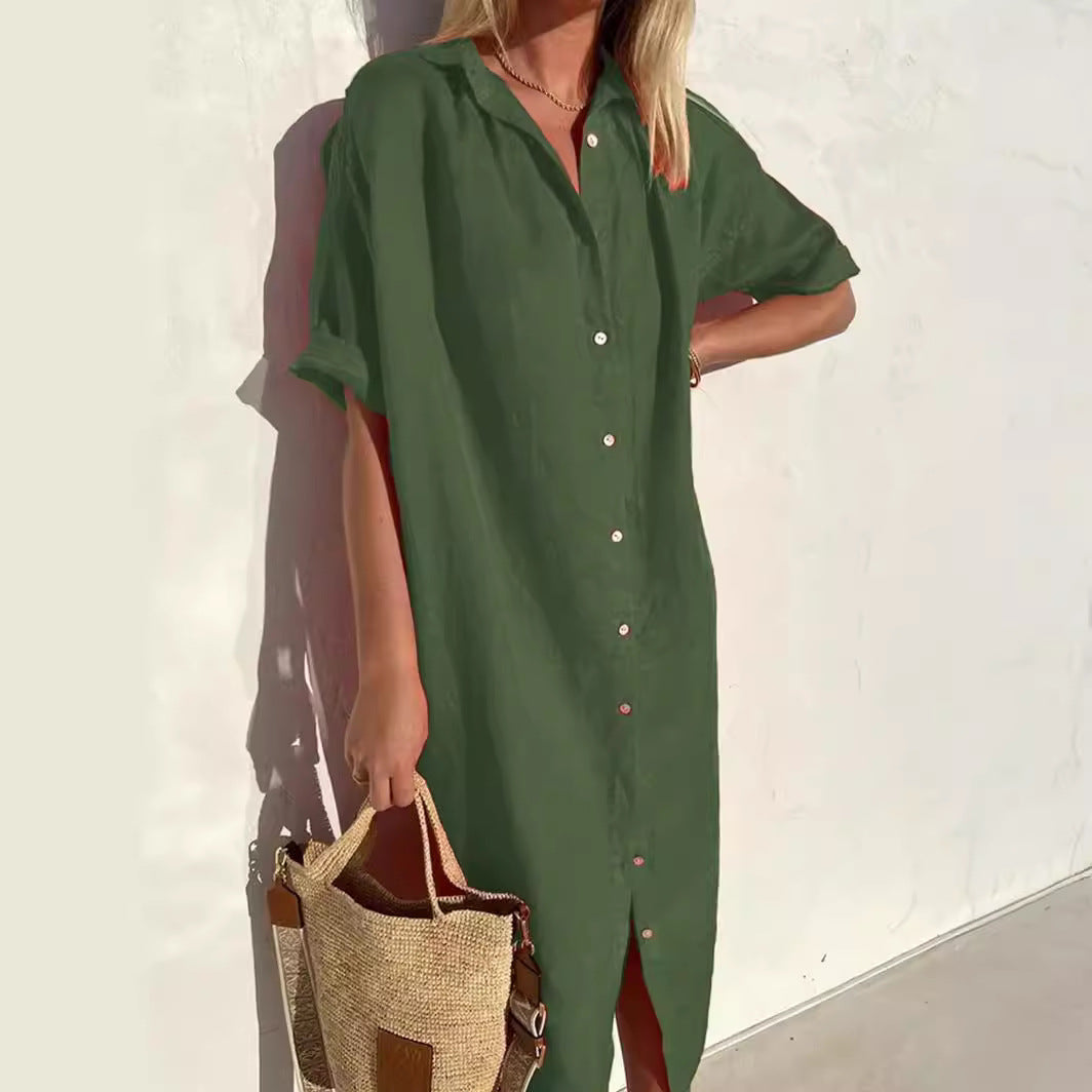 Bettina | Lässiges Hemdkleid in Midilänge
