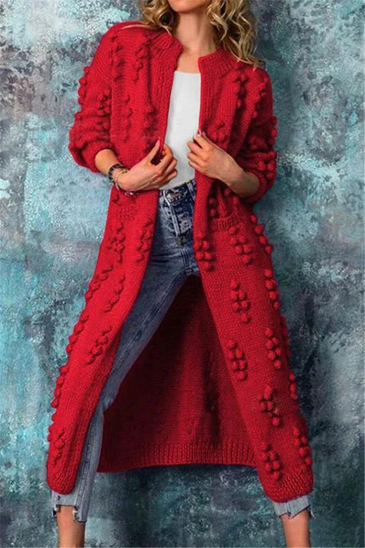 Emilia | Damen Chunky Strick Cardigan mit Knopf-Details