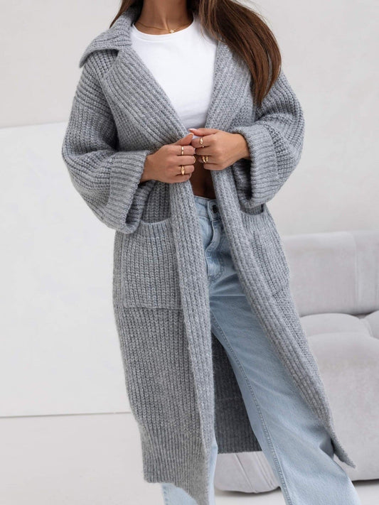 Lara | Damen Winter Langer Strickcardigan