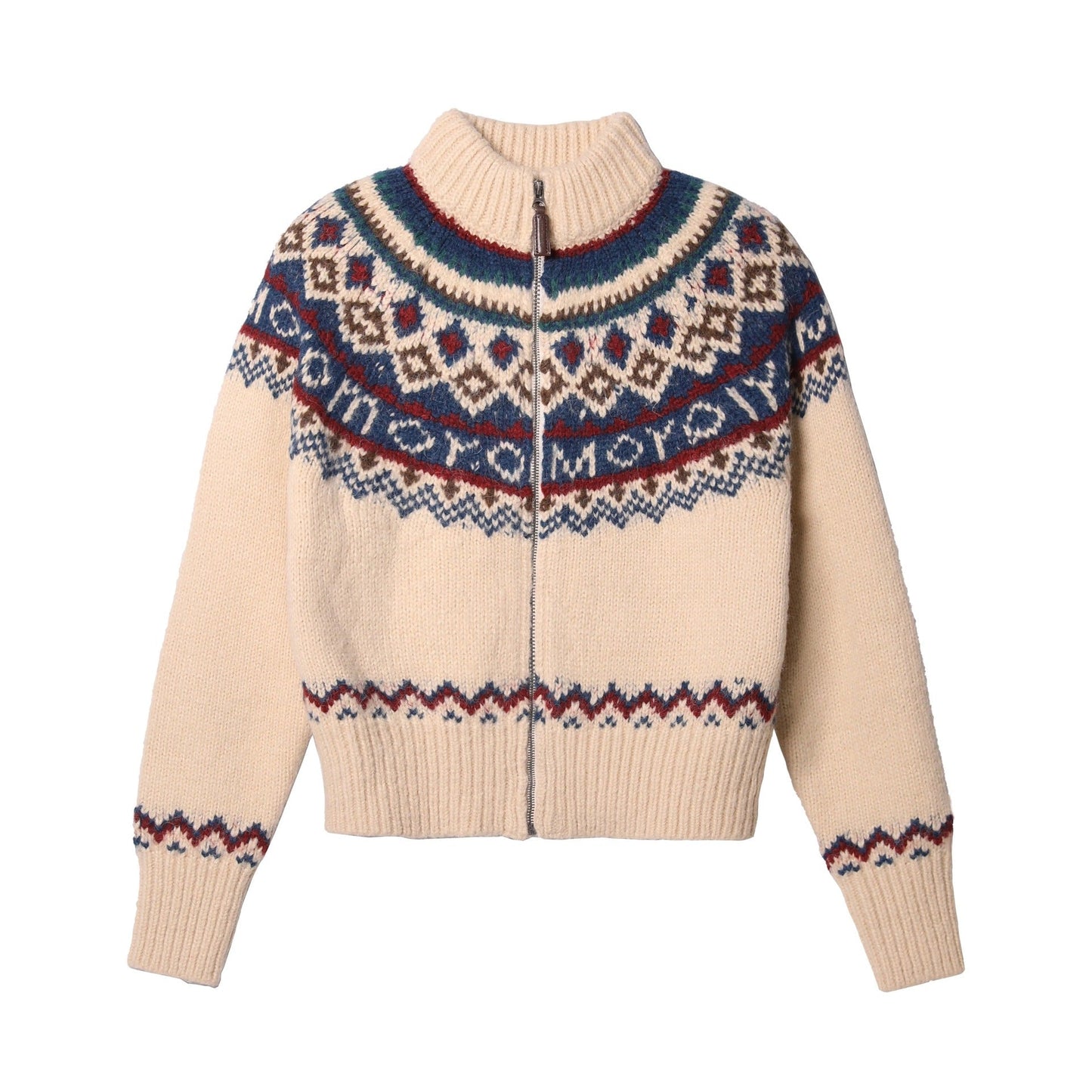 Emma | Damen Winter Strickpullover mit Reißverschluss im Nordic-Stil