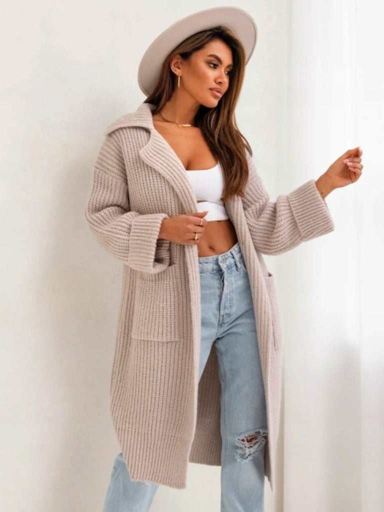 Lara | Damen Winter Langer Strickcardigan