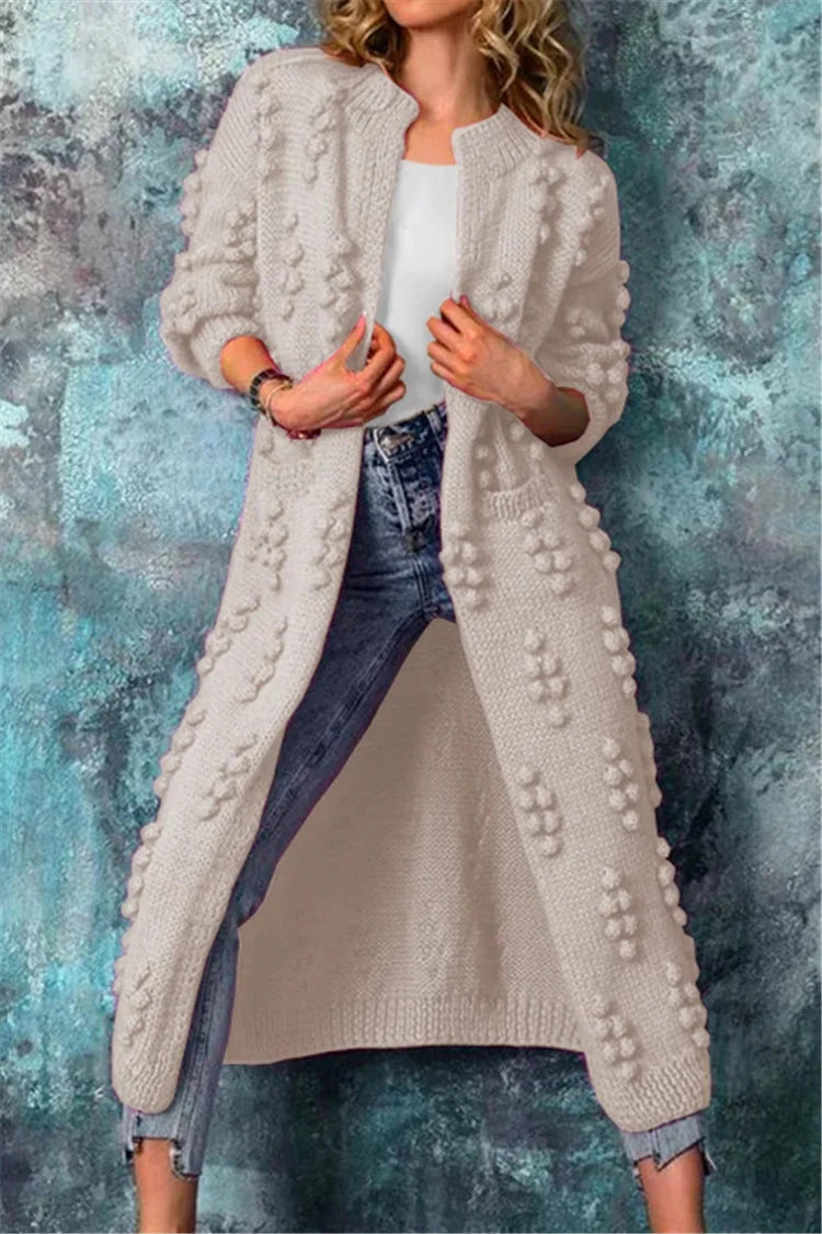 Emilia | Damen Chunky Strick Cardigan mit Knopf-Details
