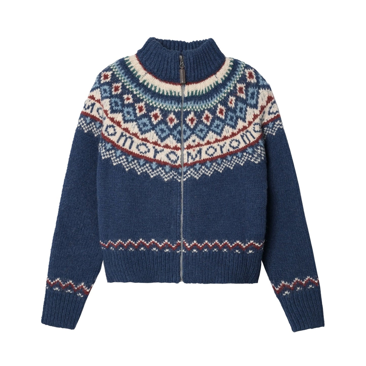 Emma | Damen Winter Strickpullover mit Reißverschluss im Nordic-Stil