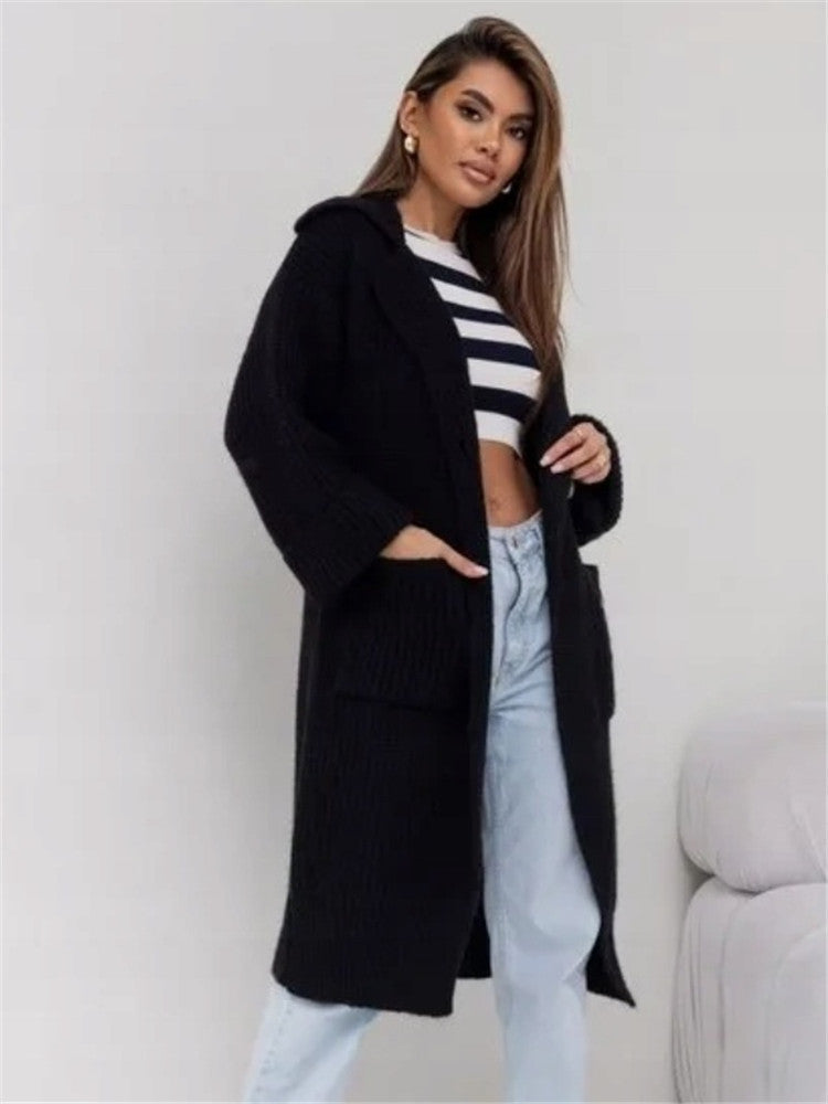 Lara | Damen Winter Langer Strickcardigan