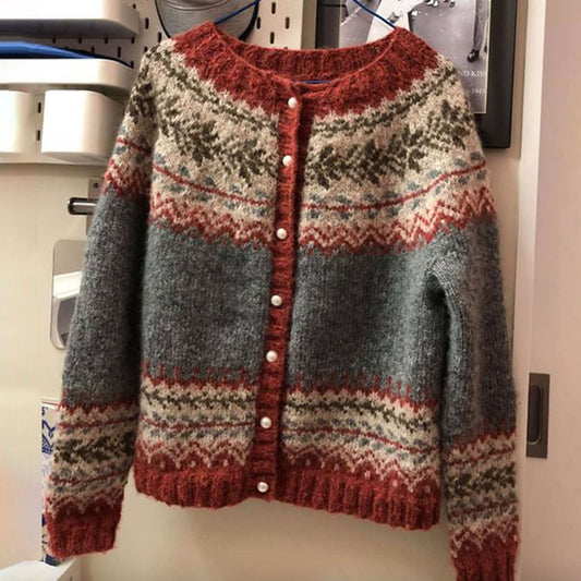 Anna | Damen Winter Nordische Strickjacke