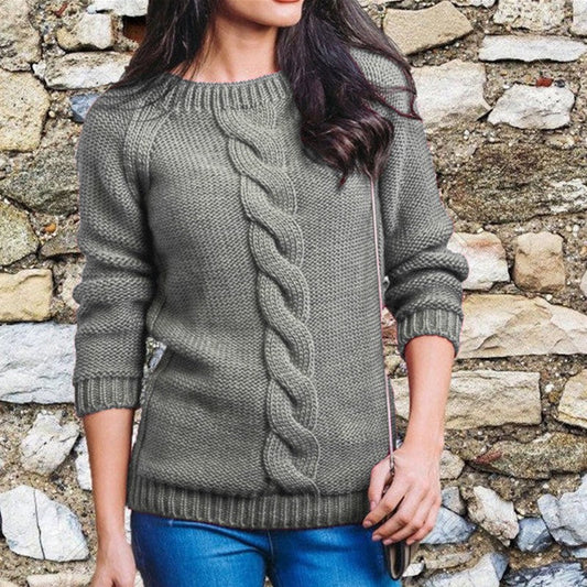 Eva | Damen Winter Zopfmusterpullover