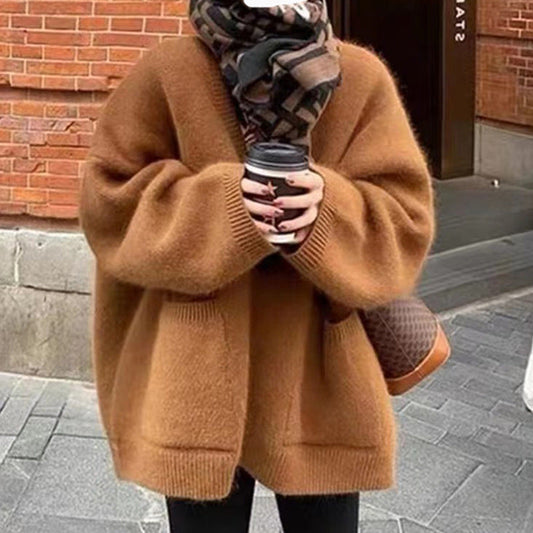 Michaela | Damen Winter-Strickcardigan im Relaxed Fit