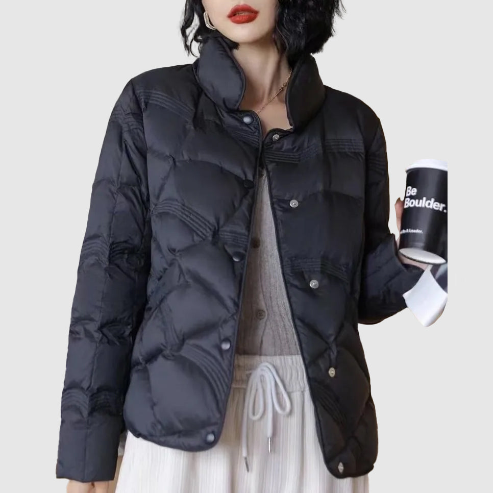 Emma | Damen Winter-Steppjacke mit Druckknöpfen
