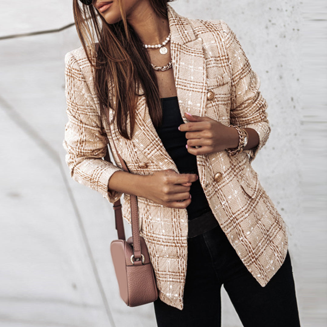 Martina | Stilvoller Karierter Blazer Mit Knöpfen