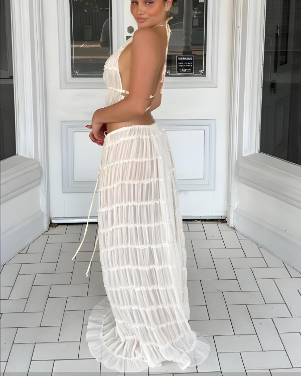 Doris | Zweiteiliges Damen-Set mit Haltertop und Maxirock