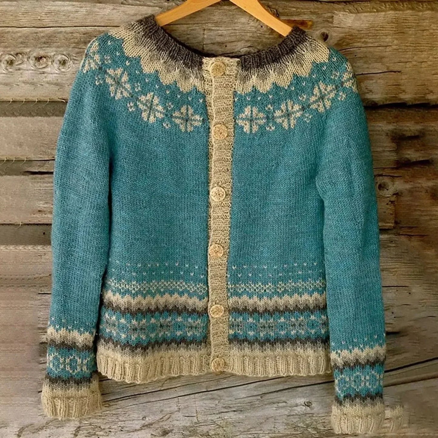 Anna | Damen Winter Nordische Strickjacke